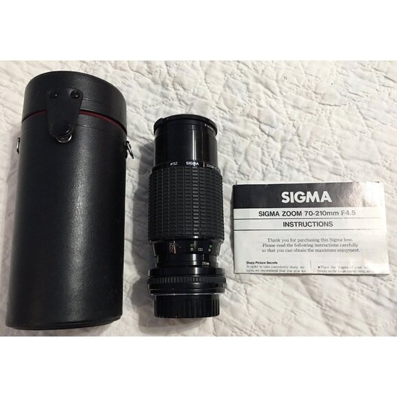 Sigma One Touch Zoom K2 II 70-210mm F4.5 Multi-Coated Camera Lens, Case, Manual - Picture 1 of 11